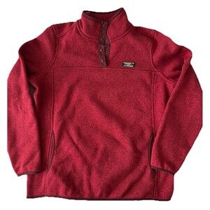 L.L. Bean Red Snap Pullover Sweatshirt Women’s Large